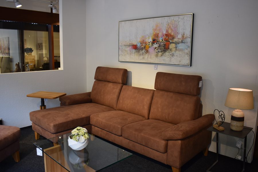 Braunes Polstersofa in Mikrofaser von Wemafa Polstermöbel